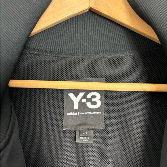 Adidas Y-3 Yohji Yamamoto Jacket Mens Large Black Trench Coat Snap Track Zip - Picture 11 of 16